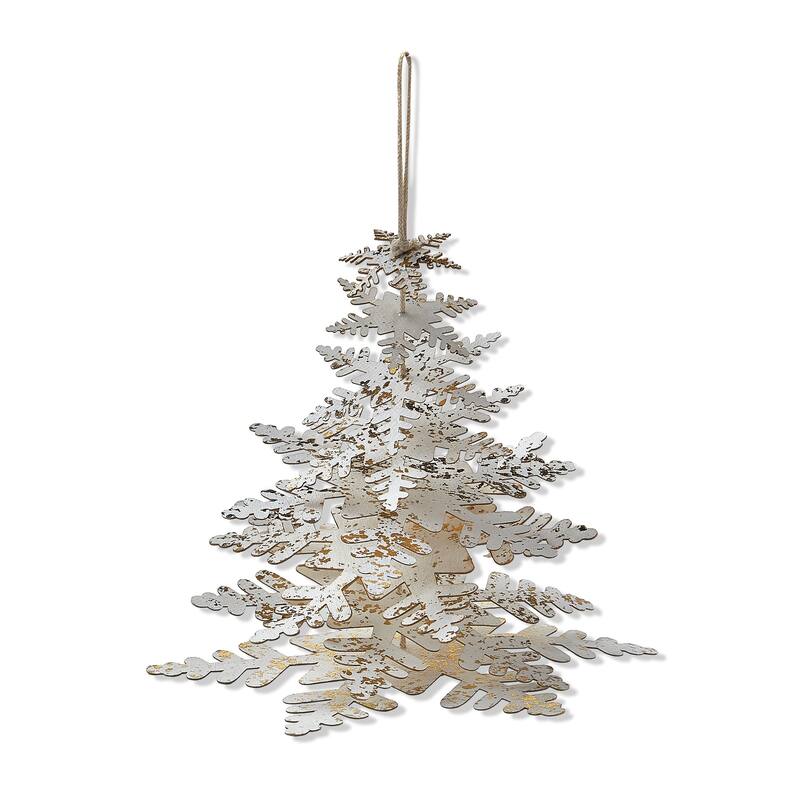 White Paper Snowflake Tree Decor - 5" Holiday Tree Sculpture for Winter Decor, Dust Clean, Decorative Objects