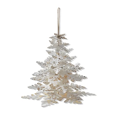 White Paper Snowflake Tree Decor - 5" Holiday Tree Sculpture for Winter Decor, Dust Clean, Decorative Objects