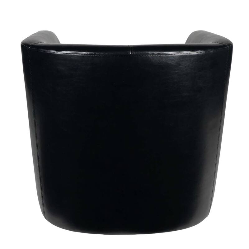 Roomfitters Modern Swivel Club Chair, Faux Leather Accent Armchair with Curved Back and Cushioned Seat for Living Spaces