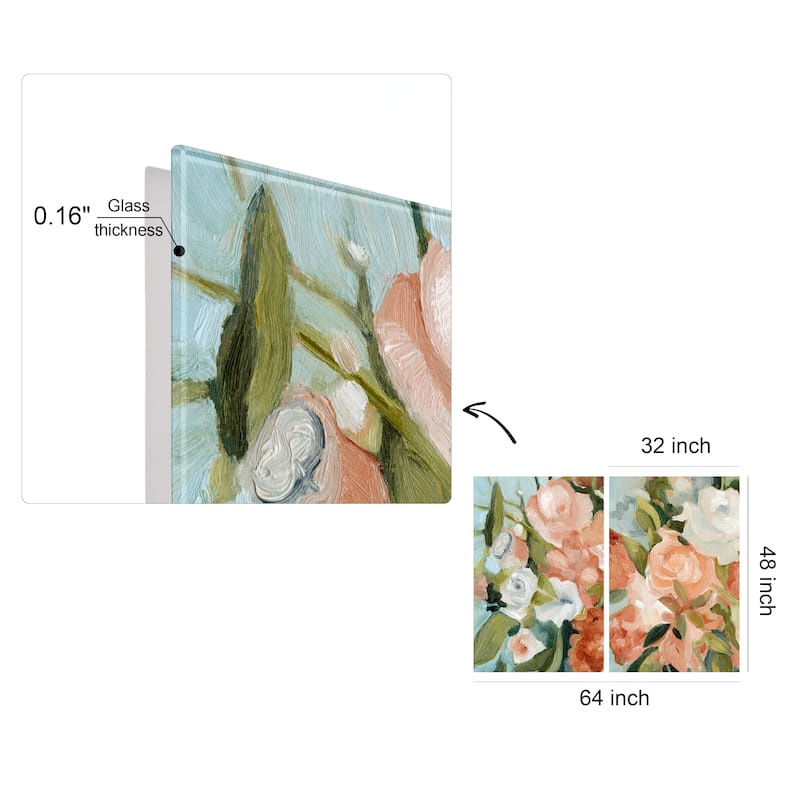 Empire Art Direct Floral Harmony Bouquet Printed Tempered Glass Wall Art - Multi-Color