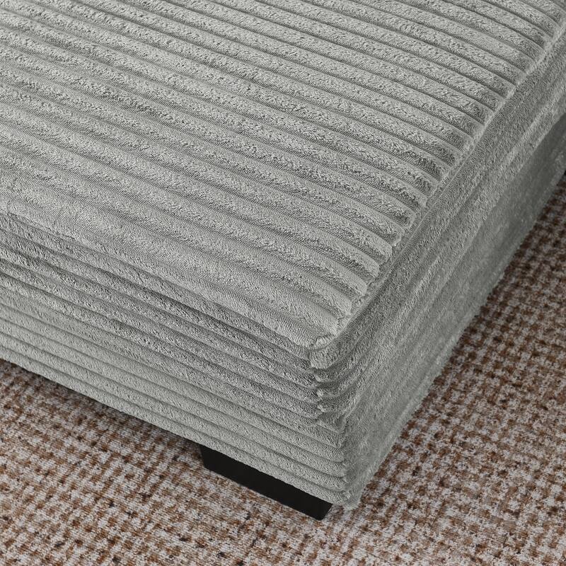 Anmytek L-Shaped Modular Corduroy Tufted Sleeper Sectional Sofa