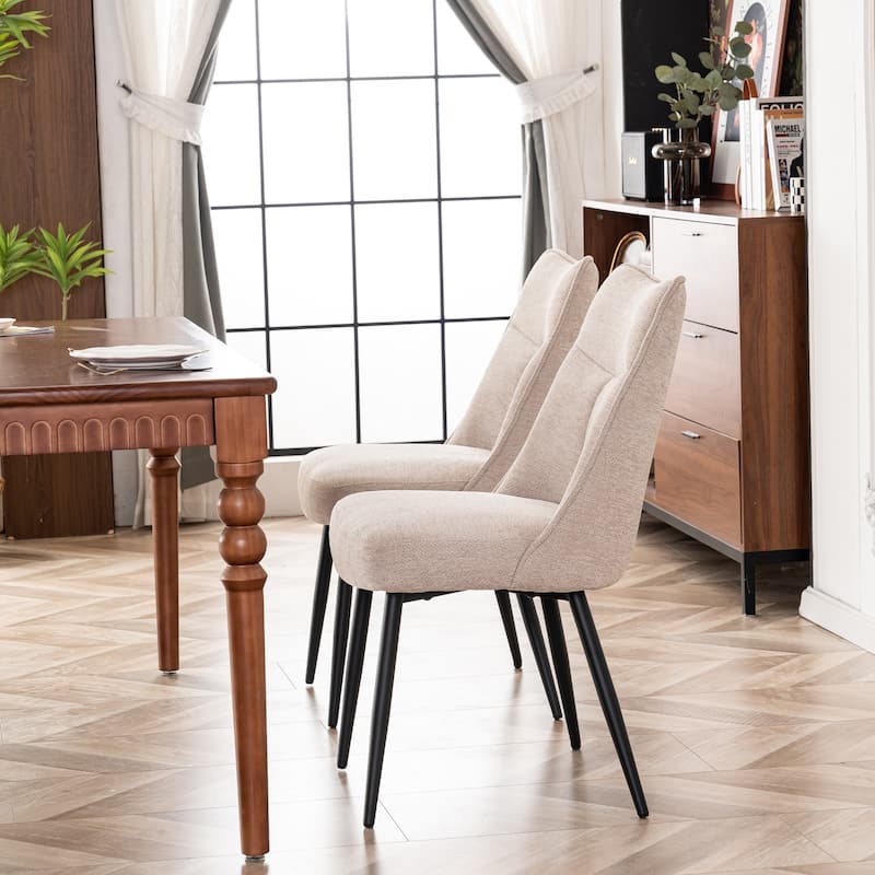 Modern Upholstered Fabric Kitchen & Dining Room Chairs Set of 2