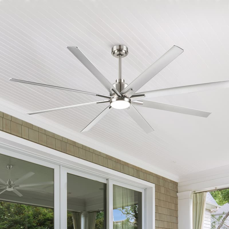 52"/66"/72"/76 Inch Modern Ceiling Fan with Dimmable LED Light ,Remote&APP Control,8 Blades for Large Living Room,Porch