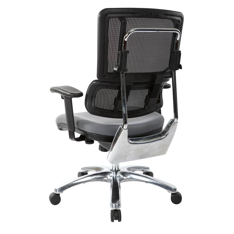 Black Mesh Back with Custom Fabric Seat and Chrome Base