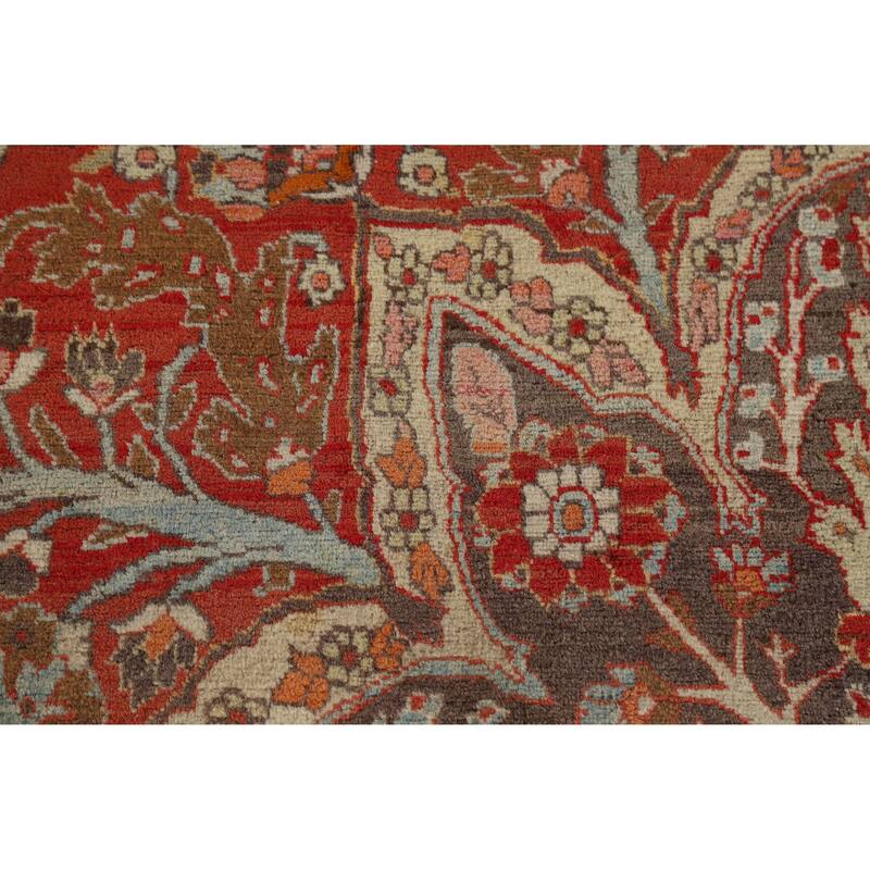 Hand Knotted Oriental 100% Wool Carpet Traditional Medallion Oranges & Rust Tabriz Area Rug - 14' 10'' X 11' 3''