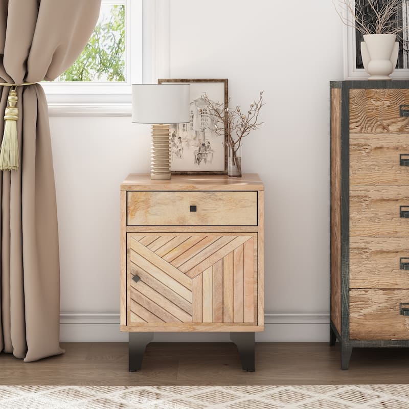 Christopher Knight Home - Harper Handcrafted Natural Finish Solid Wood Nightstand with Drawer - Natural