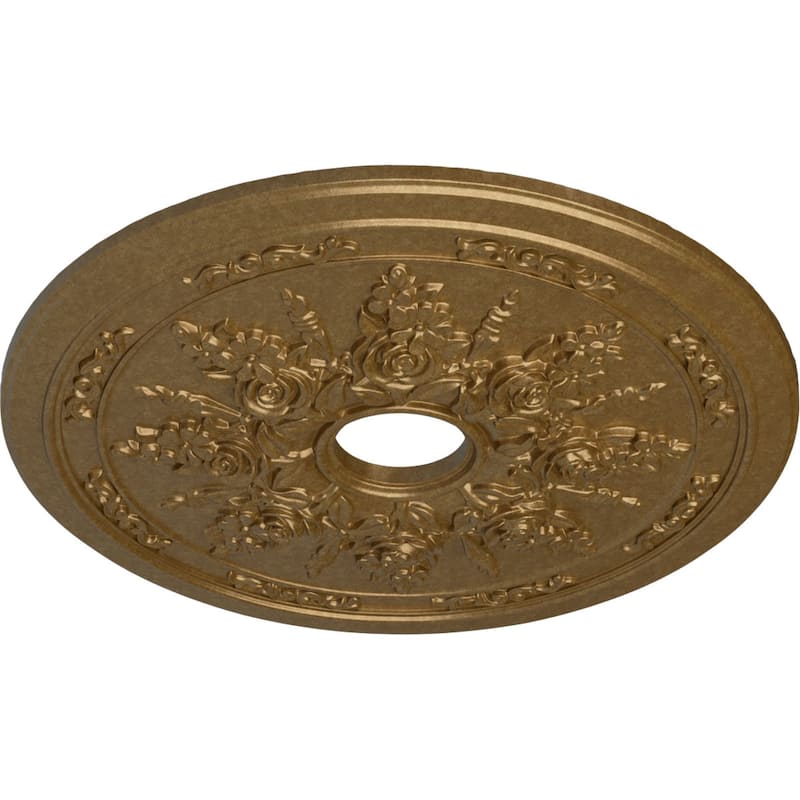 23 5/8"OD x 4"ID x 1 1/2"P Rose and Ribbon Ceiling Medallion