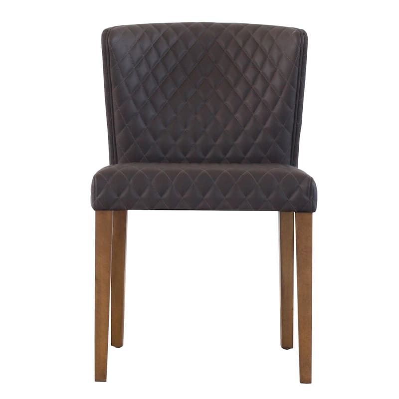 NPD Furniture Albie Diamond Stitching Faux Leather Dining Chair (Set of 2)
