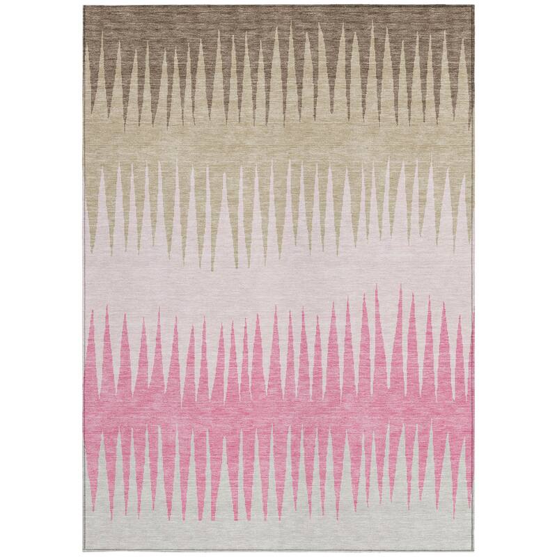 HomeRoots Striped Transitional Rectangle Outdoor Rug