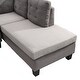 preview thumbnail 11 of 14, Fabric Tufted Sofa Set in Grey with Chaise Lounge and Storage Ottoman - 102"Wx70"Dx35"H