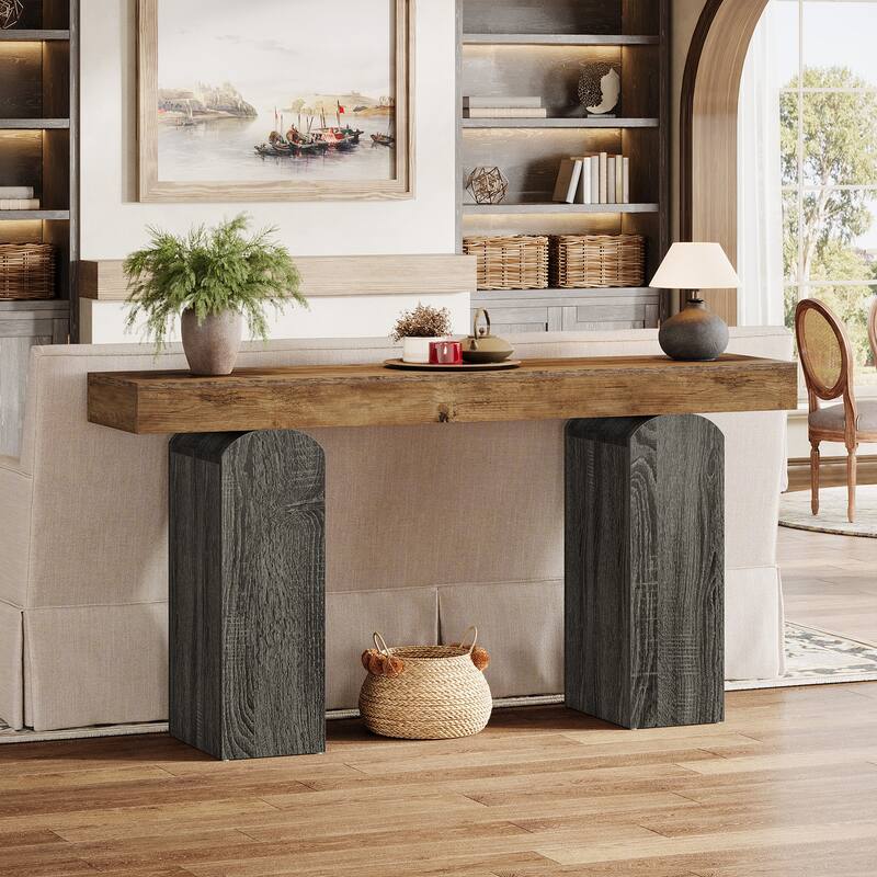 63 Inch Entryway Table, Farmhouse Console Table for Entrance, Hallway