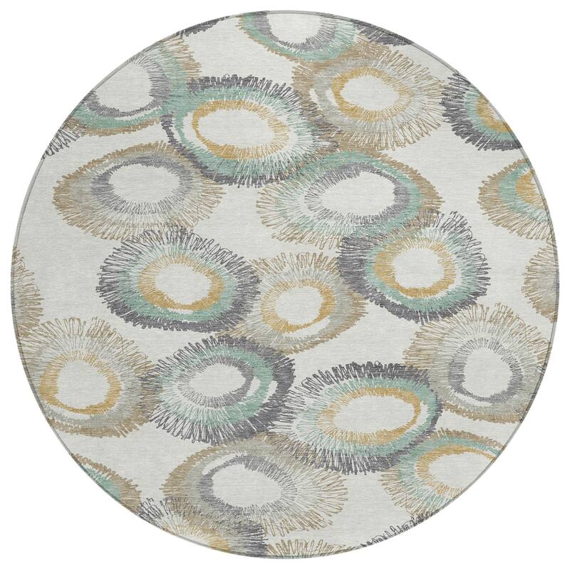 Machine Washable Indoor/ Outdoor Modern Spikey Chantille Rug