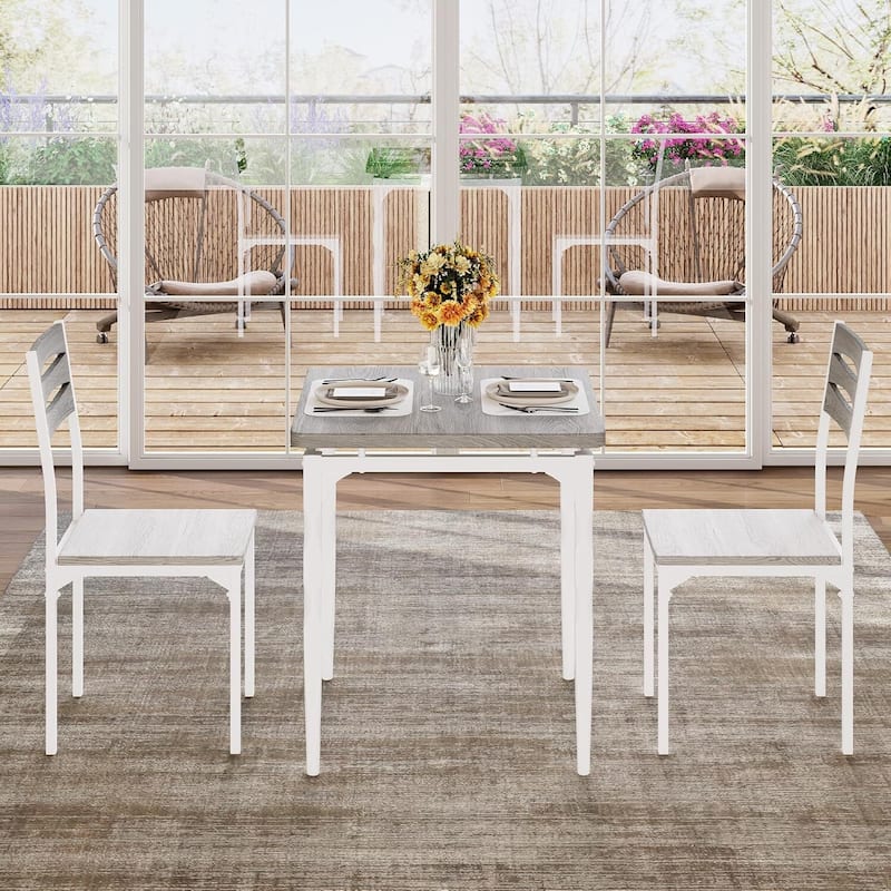 3 Piece Dining Table and Chairs Set for Dining Room Kitchen Apartment