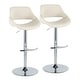 preview thumbnail 18 of 144, Silver Orchid Svellingen Adjustable Bar Stool with Rounded T Footrest - Set of 2 Cream Noise Fabric/Chrome Metal