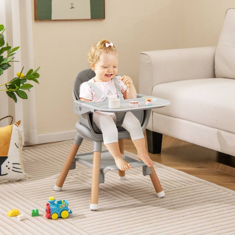 6-in-1 Baby High Chair with Removable Dishwasher and Safe Tray - 24.5" x 23" x 35.5"