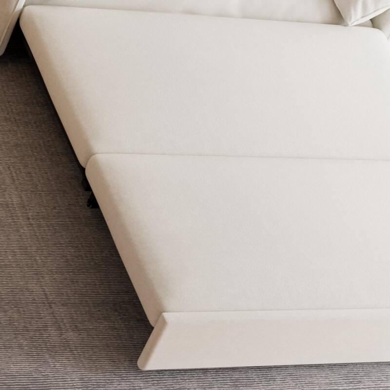 63.8" Queen Pull Out Sofa Bed, 3-in-1 Convertible Sleeper Sofa with Side Storage,Multi-Functional Velvet Loveseat Bed