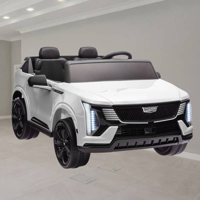 Licensed Cadillac IQ 2025 Kids Electric Ride-On Truck, 12V 10AH, 2-Seater with Remote Control, LED Lights, Music, and Horn