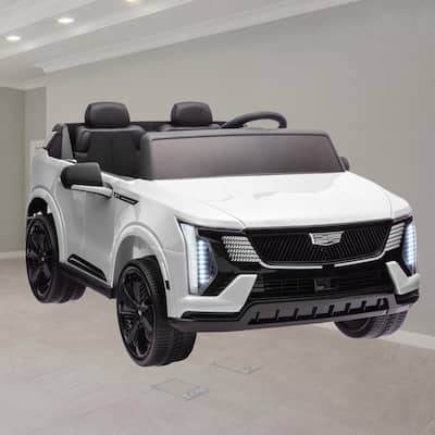 Licensed Cadillac IQ 2025 Kids Electric Ride-On Truck, 12V 10AH, 2-Seater with Remote Control, LED Lights, Music, and Horn