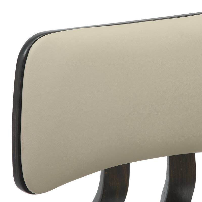 Leather Dining Chairs with Poplar Wood Frame and Open-Back Design Side Chair