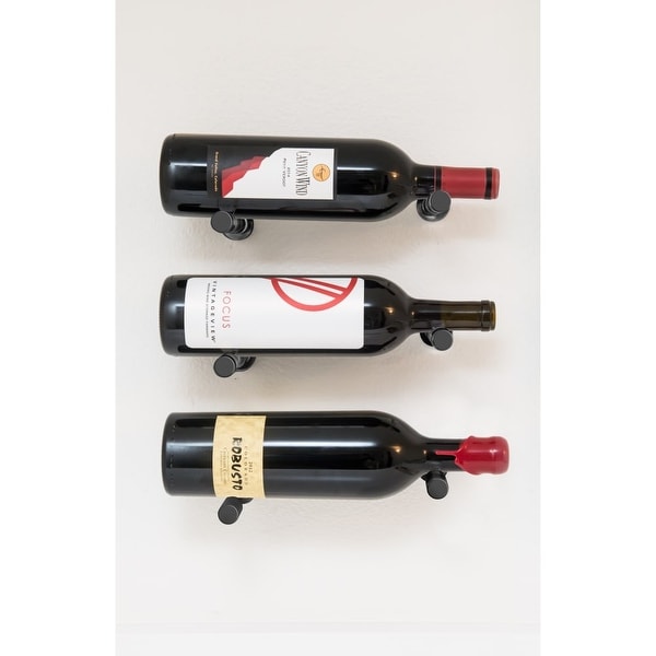 Vintageview Vpc Design 3 Vino Series 3 Bottle Capacity Wall Mounted Label Forward Wine Rack With Collars Vintageview Vpc Design 3 Vino Series 3 Bottle Capacity Wall Mounted Label Forward Wine Rack With Collars