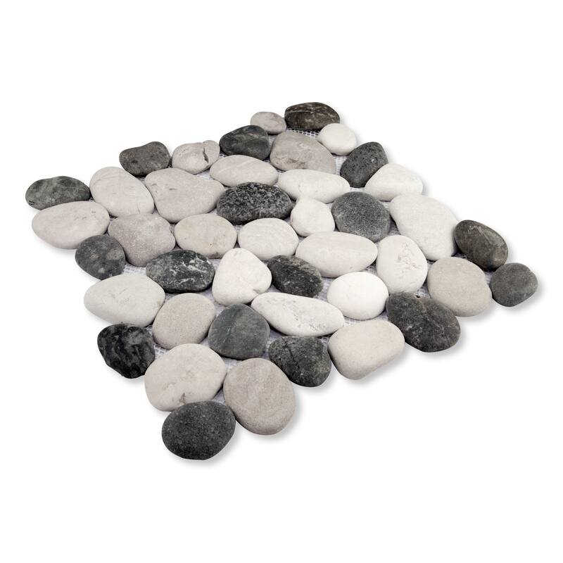 Classic Pebble 11 in. x 11 in. Mesh-Mounted Mosaic Wall and Floor Tile