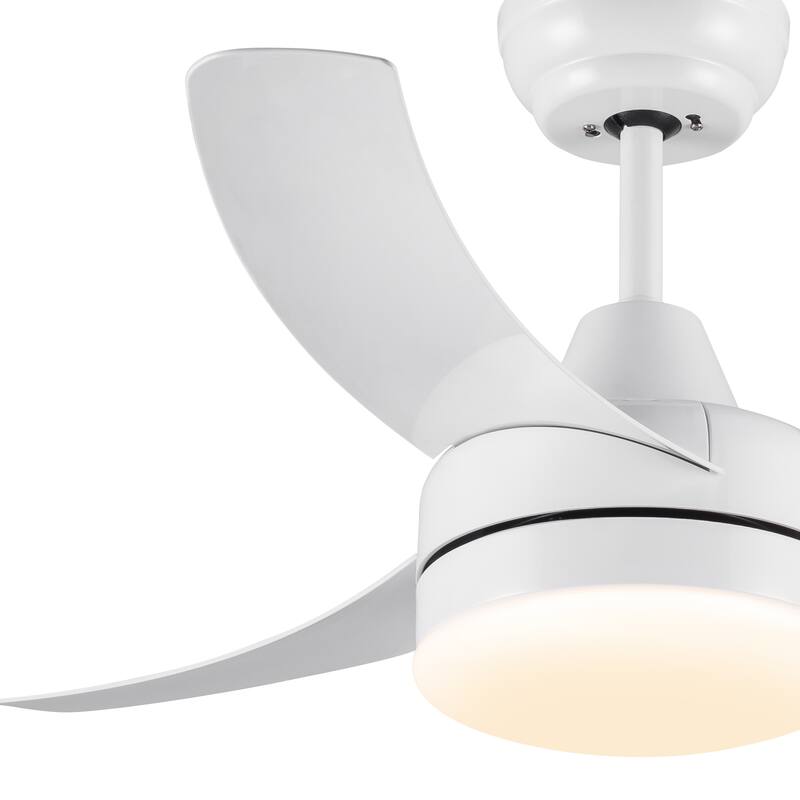 42 inch Indoor White Ceiling Fan with LED Light