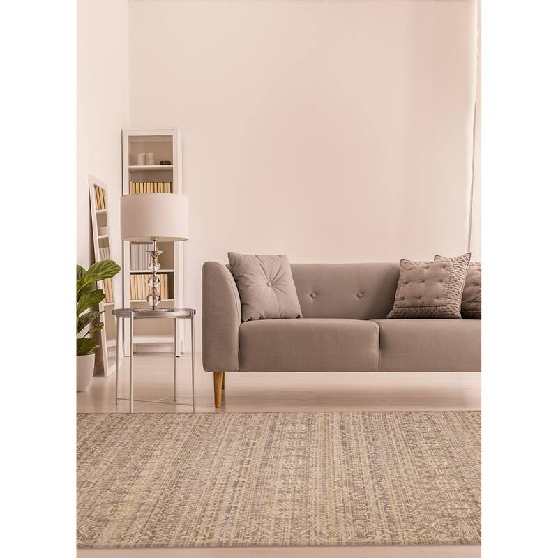 ECARPETGALLERY Hand Loomed Elysian Grey Wool Rug - 8'2 x 10'0
