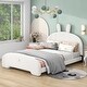 preview thumbnail 3 of 12, Full Size Upholstered Platform Bed with Cartoon Ears Shaped Headboard