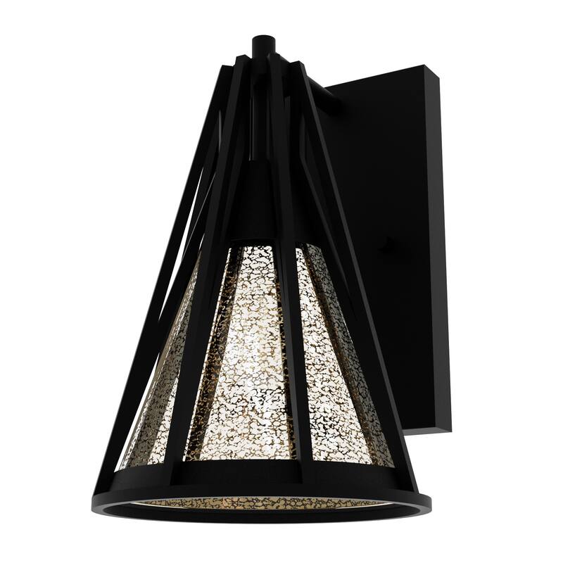 Hunter Rafner Natural Iron 1 Light Wall Sconce w/ Mercury Glass - Industrial, Geometric, Craftsman