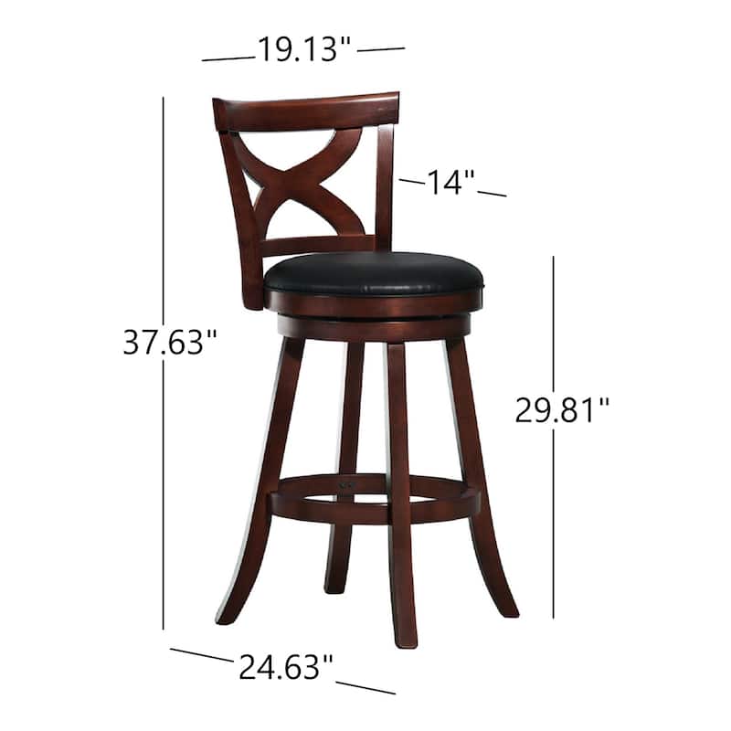 Crosby Cherry X-back 29-inch Swivel High Back Barstool by iNSPIRE Q Classic