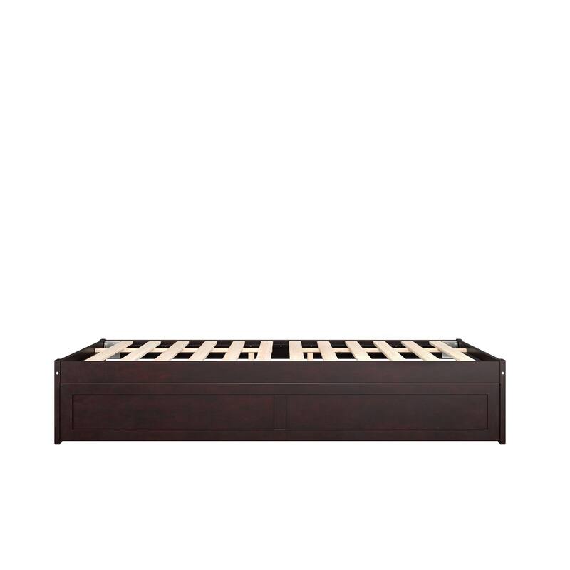 Colorado Full Platform Bed with Twin Trundle in Espresso