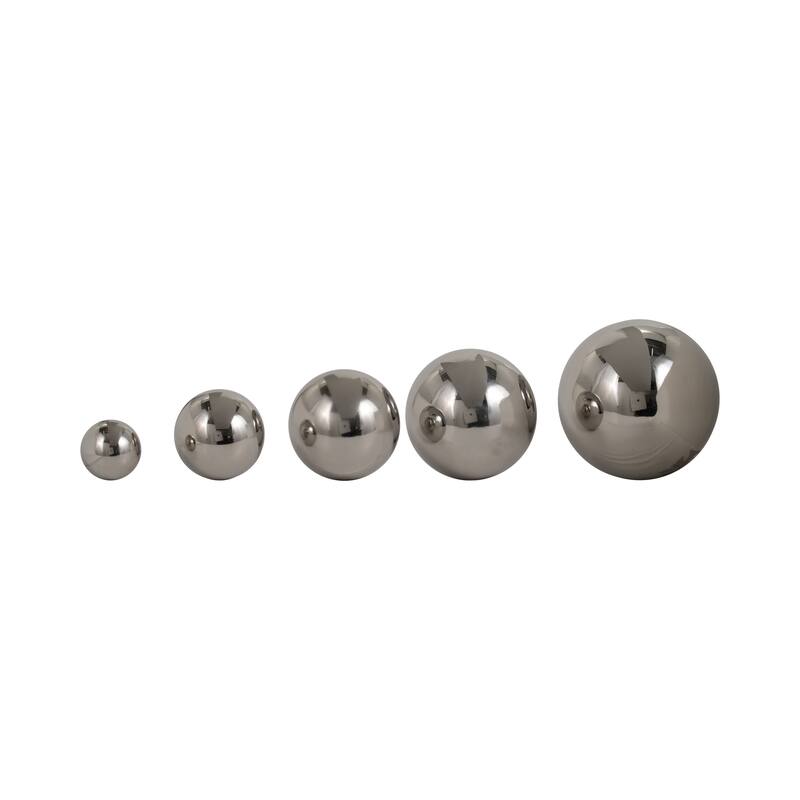Sagebrook Home 2/3/4/5/6" Adagio Steel Spheres Decor Balls, Set of 5 - 6" x 6" x 6"