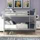 preview thumbnail 2 of 10, Full over Full Bunk Bed with Ladder for Bedroom, Space-saving, Gray