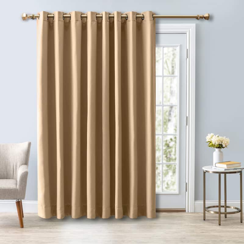 Ultimate Blackout Grommet Top Patio Curtain Panel - 112 Wide - 112"W x 84"L - Sand