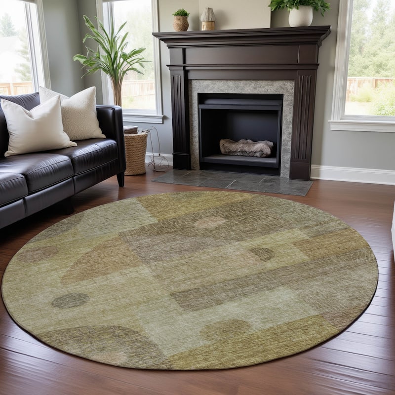 Premium Washable Super Soft Modern Retro Mayfield Rug - Beige - 8' x 8'