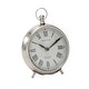 preview thumbnail 3 of 12, Silver Stainless Steel Traditional Clock