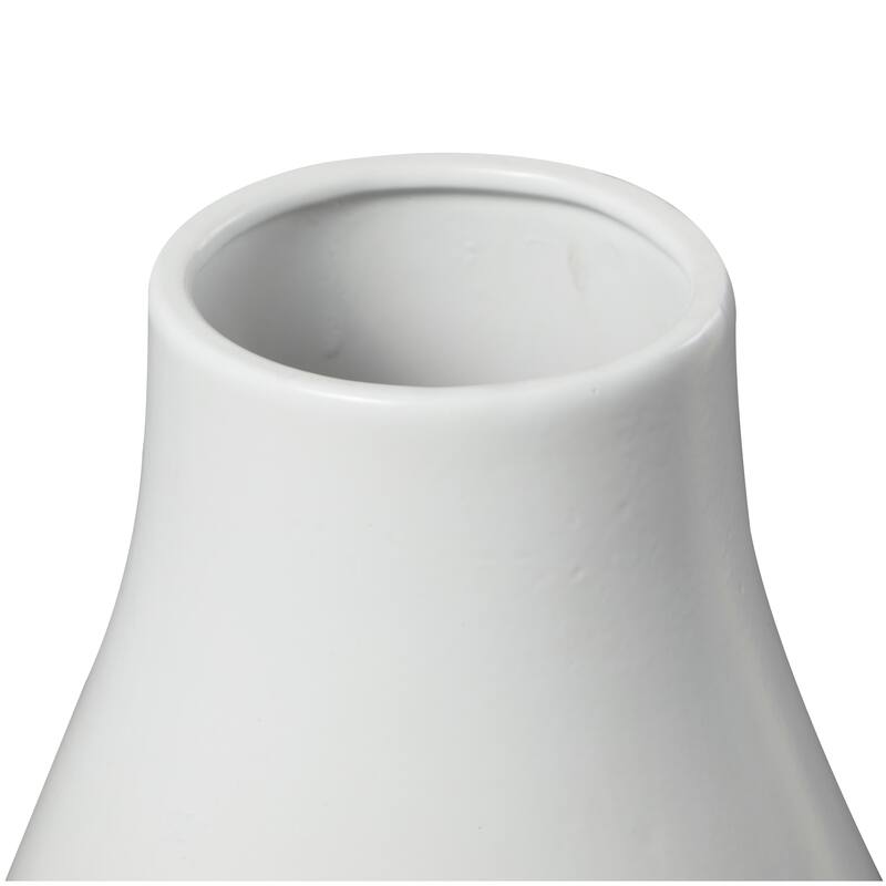 White Ceramic Decorative Vase - 12"W, 20"H