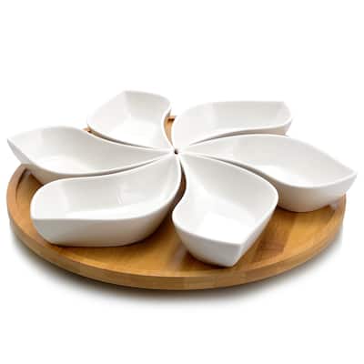 7 Piece Appetizer Serveware for Snacks and Condiments - 11.50 x 11.50