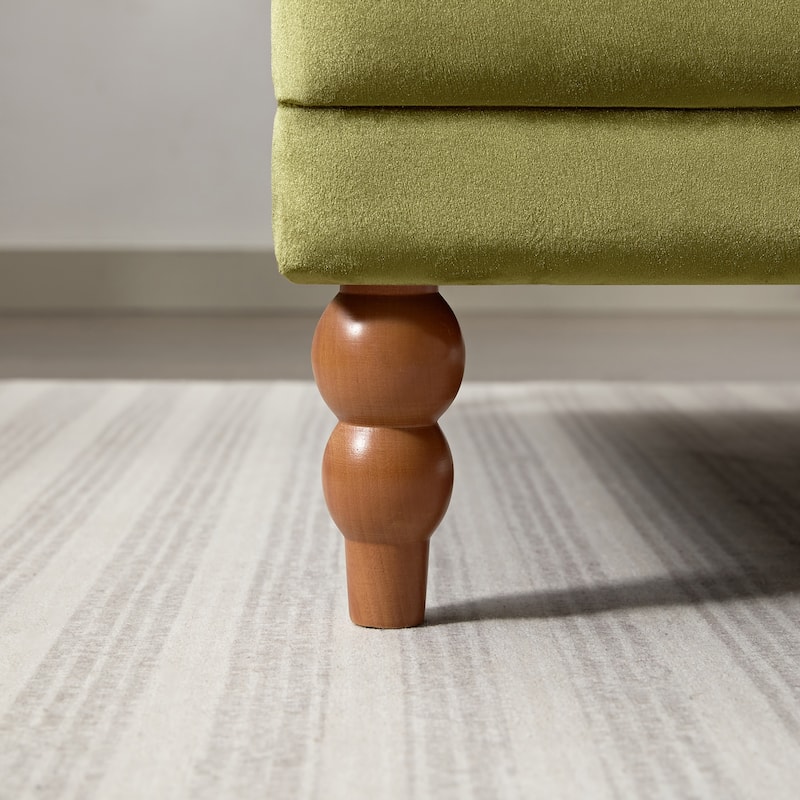 Accent chair, Elegant Circular Armrests, Ergonomic Lumbar Support, Vintage Roman Column Legs, for Living room,Bedroom