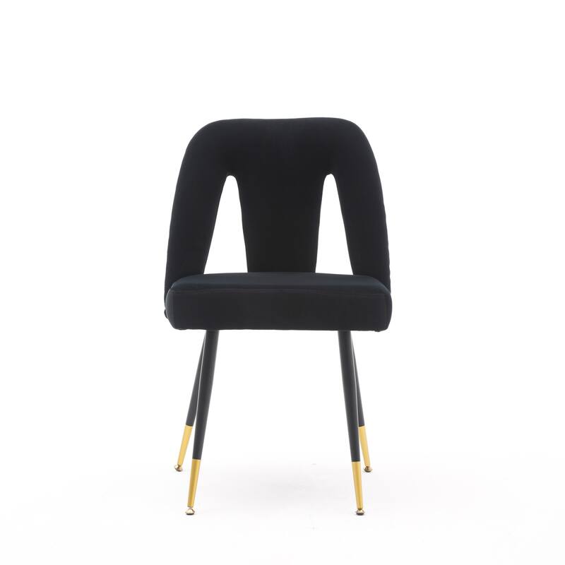 Velvet Upholstered Dining Chair with Nailheads
