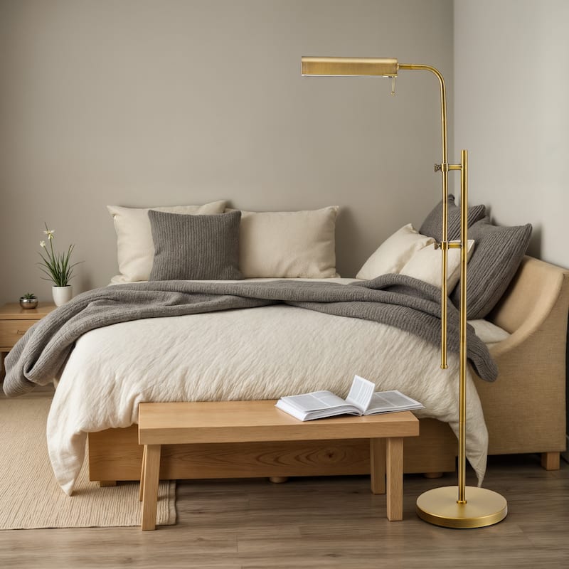 62.5 in. Industrial 1-Light 3CCT LED Pharmacy Floor Lamp for Living Room with Metal Shade