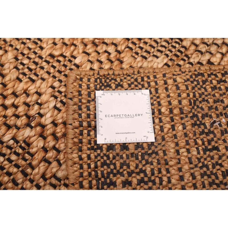 ECARPETGALLERY Braided Weave Palas Denizli Light Brown Jute Rug - 5'5 x 7'4