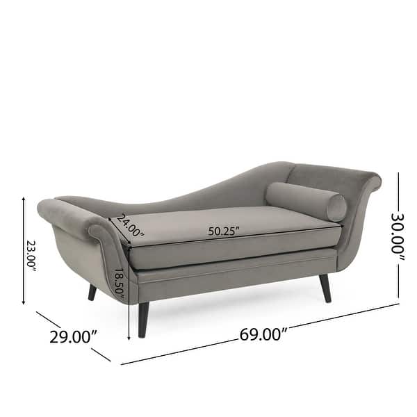 dimension image slide 1 of 5, Calvert Upholstered Chaise Lounge by Christopher Knight Home