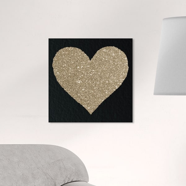 Oliver Gal 'Forever Gold Glitter Heart' Fashion and Glam Wall Art Canvas  Print Hearts - Gold, Black - Bed Bath & Beyond - 32376862