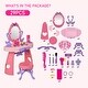 preview thumbnail 12 of 16, Qaba Kids Vanity Makeup Table Set with Chair, Pretend Play Toy for 3 Year Old Girls and Above