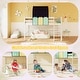 preview thumbnail 15 of 19, Twin Size Loft Bed Playhouse Bed Frame with Tower Tent and 3 Storage Pockets