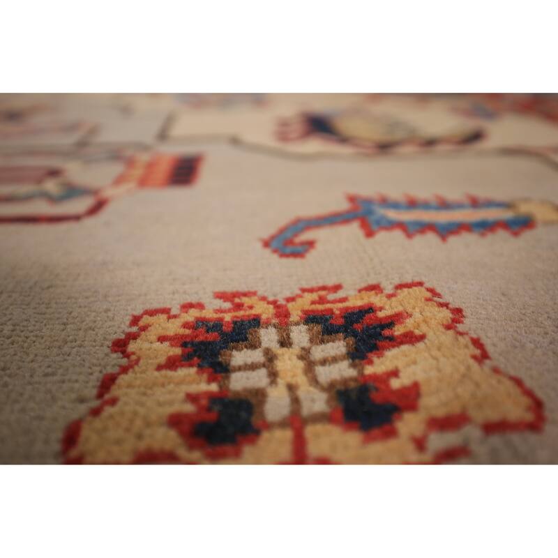 Vegetable Dye Heriz Area Rug Handmade Wool Carpet - 8'0" x 10'1"