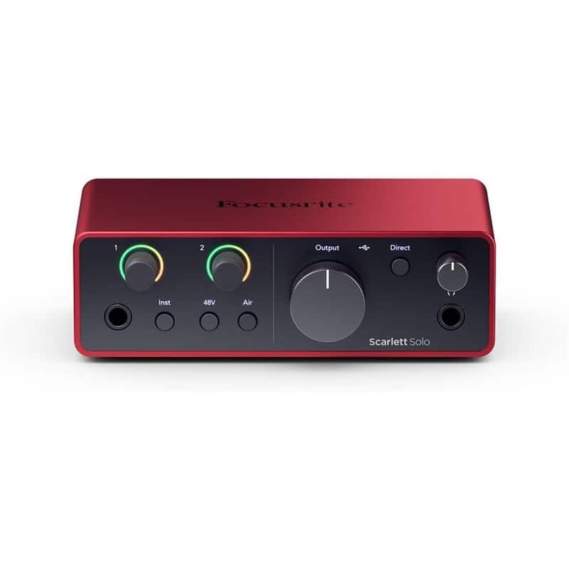 Focusrite Scarlett Solo 4th Gen USB Audio Interface Bundle w/CR4-X Creative Multimedia Monitors & More