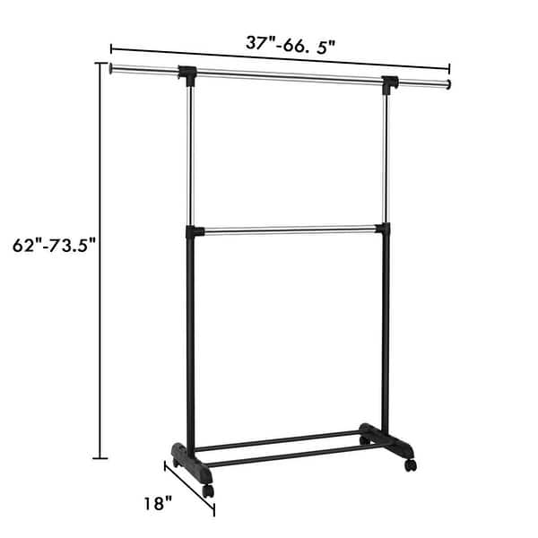 Whitmor Adjustable Chrome Two Rod Garment Rack Amazon In Home Kitchen