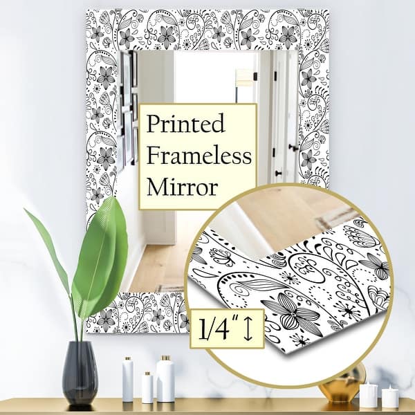 Designart Texture In A Flower Design Bohemian And Eclectic Mirror Vanity Mirror Overstock 28558214